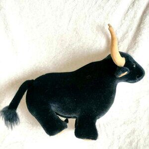 Plush black bull by North American Bear Co. 1985 vintage